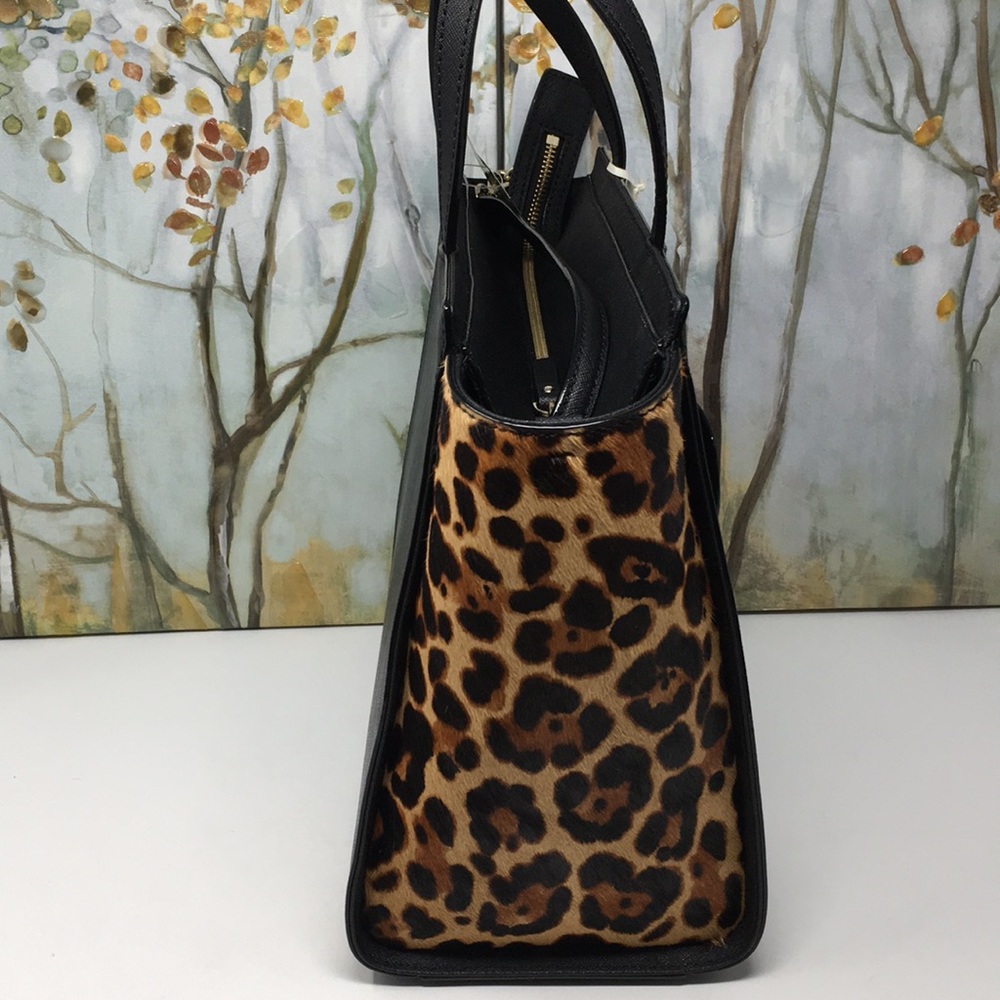NWT Kate spade leopard Hayden run wild satchel - Picture 5 of 8